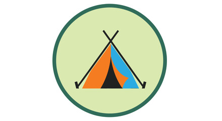 tent icon in colorful circle design high quality © RABEYA