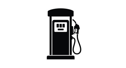 Gas pump silhouette black fuel dispenser on white background © Sogir