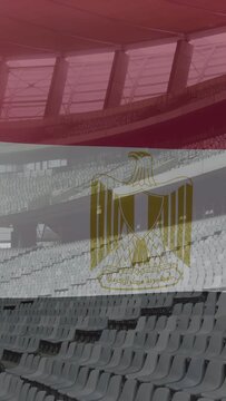 Vertical video: Flag overlay appearing and shifting, revealing seats showing golden eagle emblem