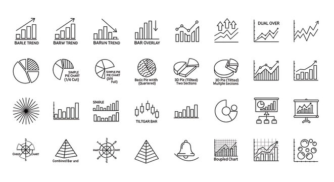 Set of hand drawn business analytics charts and graphs icons sketches with business sketches analytics diagrams marketing statistics management strategy planning collection analysis