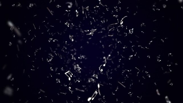 Falling Musical Notes Animation Background, Loop

