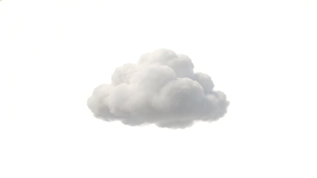 Single fluffy cloud against white sky