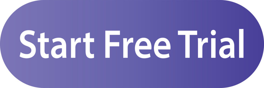 start free trial button with purple gradient isolated on transparent background