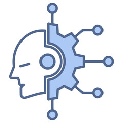 Fototapeta premium Machine Learning Blue Icon