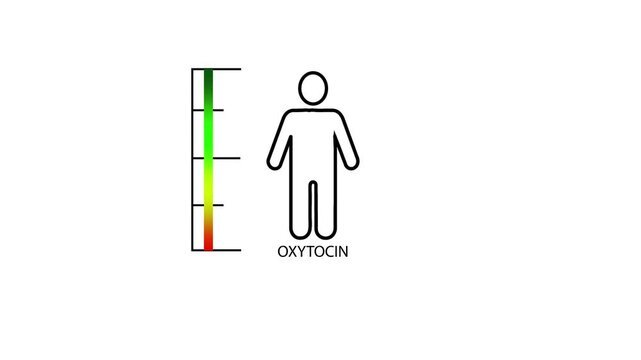 Measuring gradient scale with man simple outline silhouette. Hormone oxytocin level measuring device.