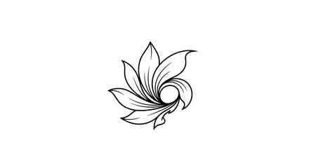 Fototapeta premium A minimalist line drawing of a flower.
