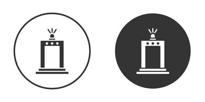 Metal Detector Security Gate Icons Set
