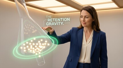 Obraz premium User Retention Concept: Product Manager & Gravity Funnel