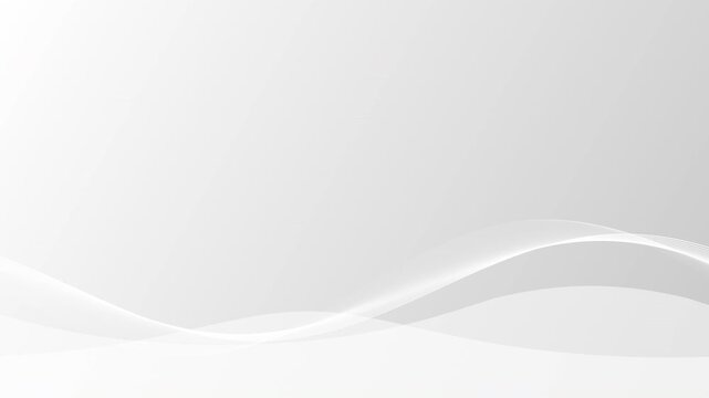 Smooth White and Gray Abstract Wave Lines Flowing Gently Across a Clean Minimal Background in 4K