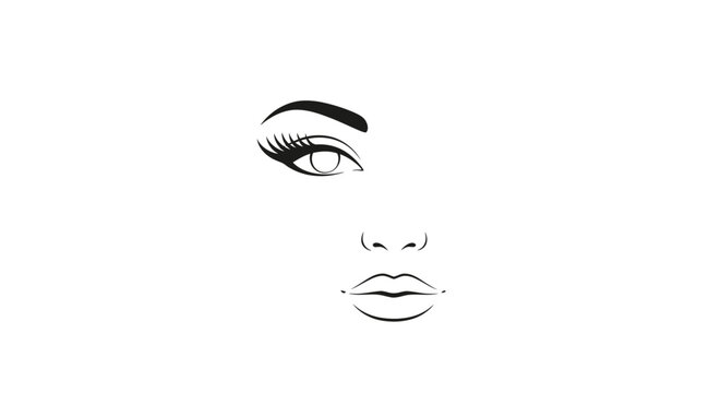 Minimalist illustration of a woman's face.