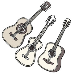 Fototapeta premium Colorful acoustic guitar acoustic guitars music instruments
