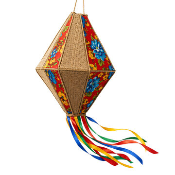Bal&atilde;o artesanal de festa junina isolado em fundo transparente 