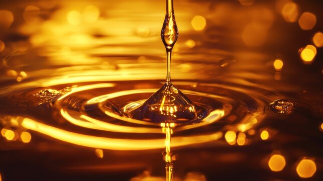 Golden liquid drop