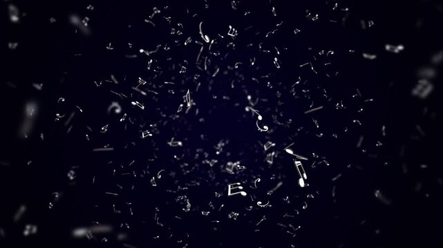 Falling Musical Notes Animation Background, Loop
