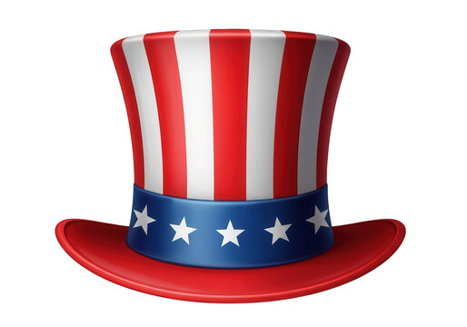 Classic red white and blue uncle sam top hat illustration