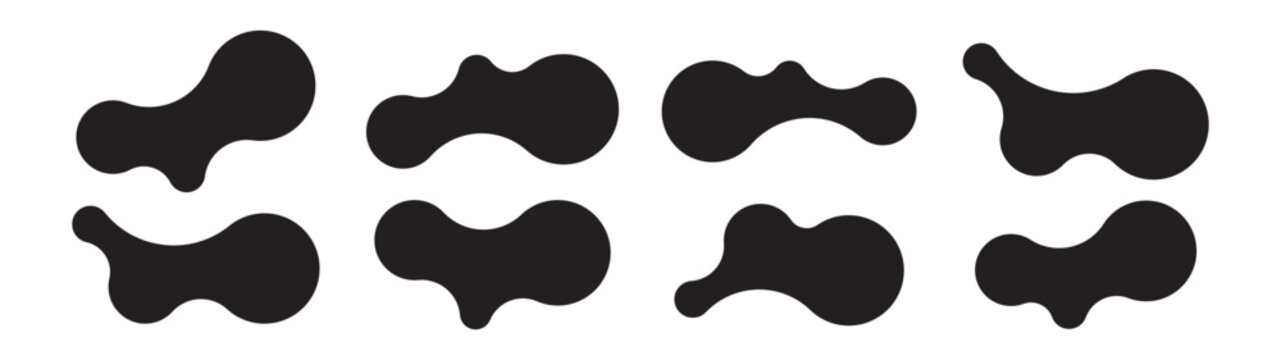 Set of abstract metaball shapes