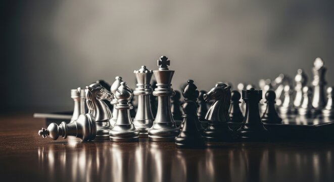 Chessboard strategy a dark and moody still life of chess pieces