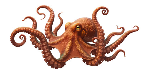 Obraz premium Octopus illustration on black background marine life animal