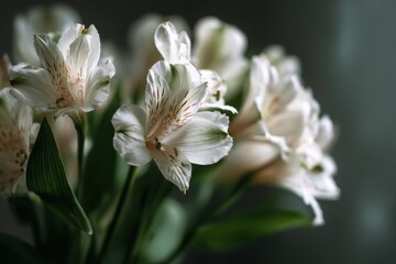 Obraz premium Spring floral wallpaper-inspired alstroemeria bloom in soft focus