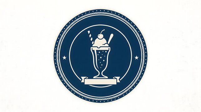 Ice Cream Soda Day Logo Design with Cherry Straw and Spoon for Restaurant Promotions and Social Media Campaigns 155 Characters