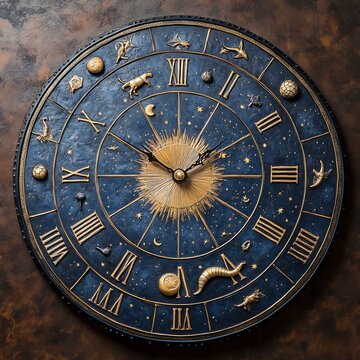 Enchanting Celestial Clock Face with Intricate Details