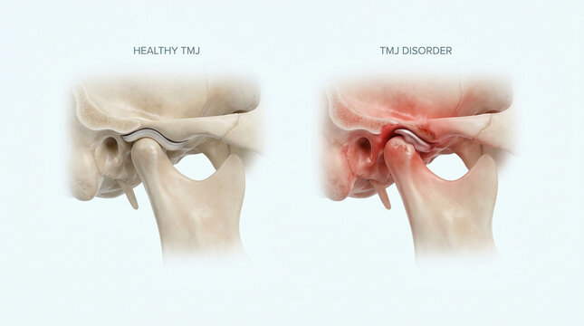 TMJ Disorder vs Healthy Temporomandibular Joint Inflammation Comparison