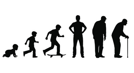 human life stages progression silhouette high quality professional © SAKINA