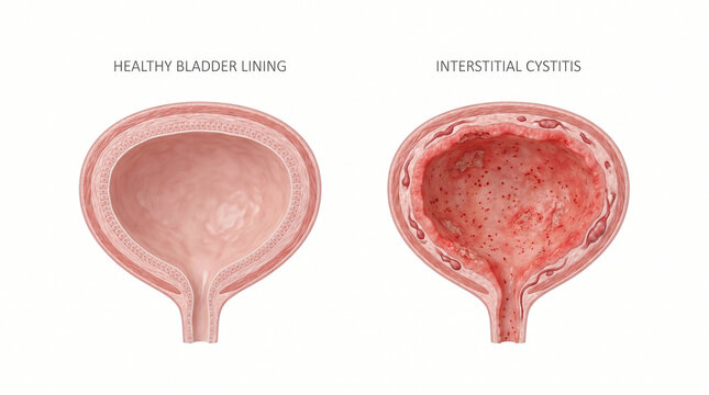 Interstitial Cystitis Bladder Inflammation and Healthy Lining