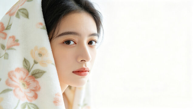 Floral pattern elderly blanket