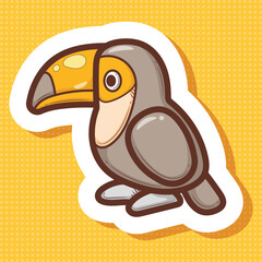 Obraz premium Cute Cartoon Toucan Bird Illustration