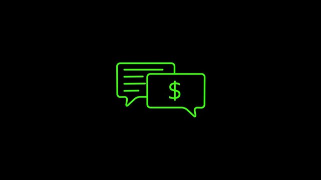 Neon Green Speech Bubbles with Dollar Sign Communication and Money Concept communication money concept.