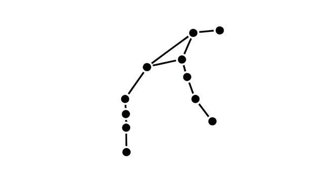 Minimalist Constellation Icon of Aquarius Zodiac Sign