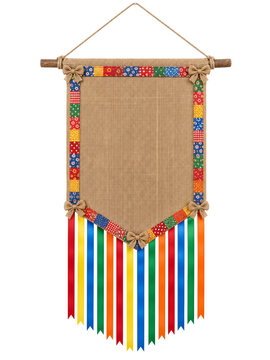 Banner de promo&ccedil;&atilde;o de festa junina isolado em fundo transparente 