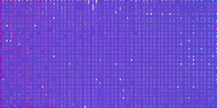 abstract grid pattern with binary code purple and blue