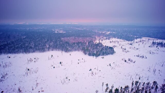 Icy winter environment in northern Michigan