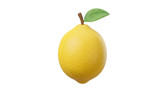 3d lemon illustration isolated on transparent background