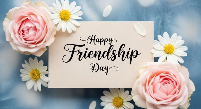 Happy friendship day beautiful flowers wishes for cherished friends