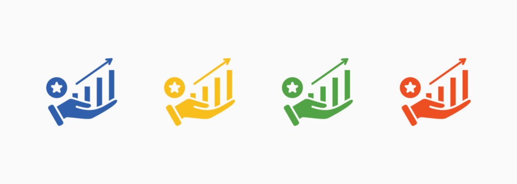 Growth Icon Set Color Multiple Style Collection Element For Design