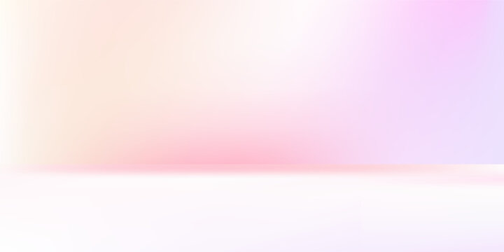 Abstract colourful room studio with pink purple yellow orange blue colours. Shadow of leaves overlay effect. Product presentation showroom. Minimal mock up blurred backdrop.