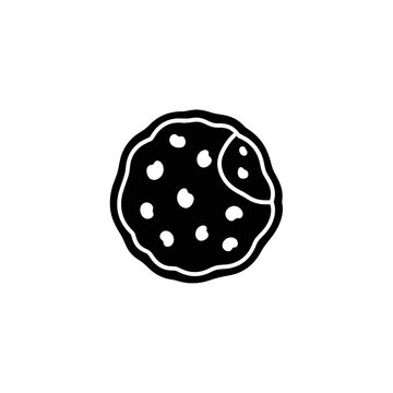 A chocolate chip cookie is bitten.