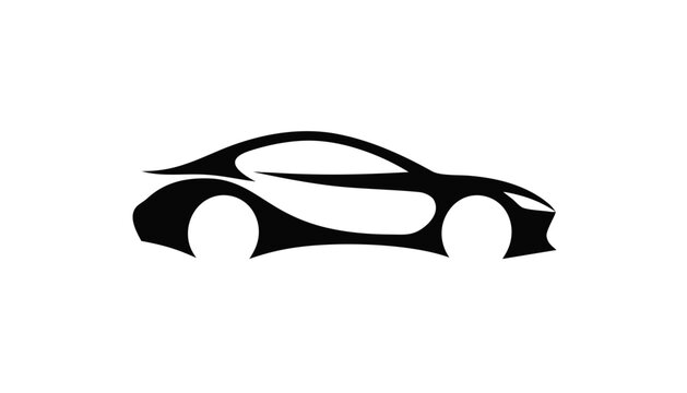 Car profile icon represents a modern fast.