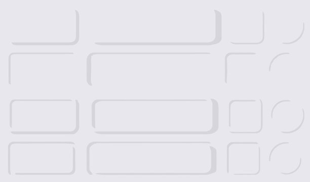Neumorphism UI Elements Set with Soft Shadows and Rounded Rectangles