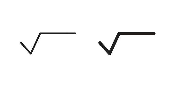 Square Root Mathematical Symbol Icons Set