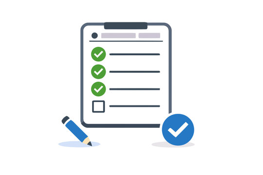 Checklist Icon with Pencil and Completed Tasks