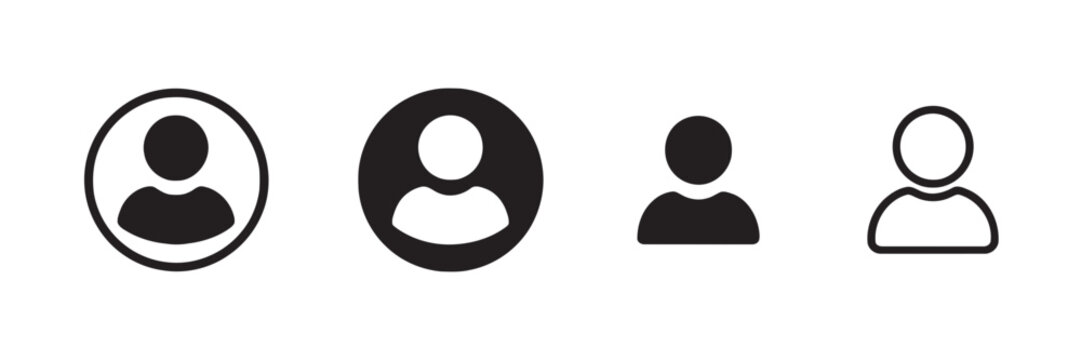 Set of User Profile Icons and Avatar Symbols