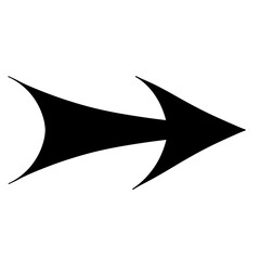 Fototapeta premium Hand painted straight black arrow.