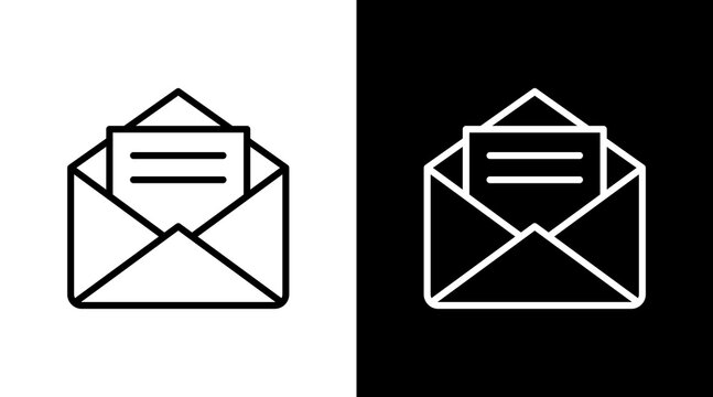 Envelope Open White Icon Set Design