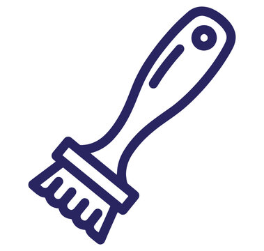 Paint brush with handle and bristles for coloring and coating surfaces