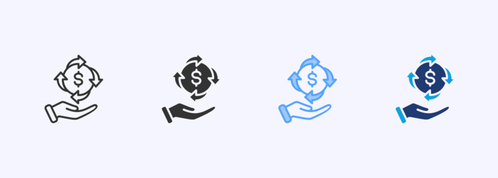 Contain Icon Set Color Multiple Style Collection Illustration