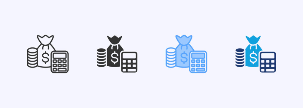Budget Icon Set Color Multiple Style Collection Illustration